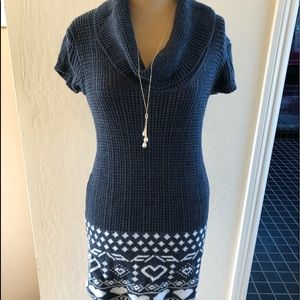 Gorgeous Blue/Cream Sweater Dress, made in Italy